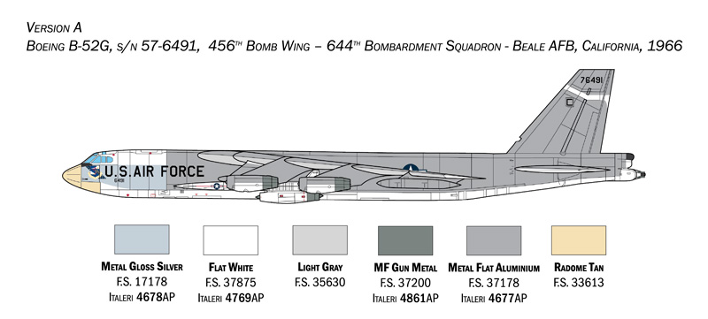 Сборная модель самолет B-52G Stratofortress early version with