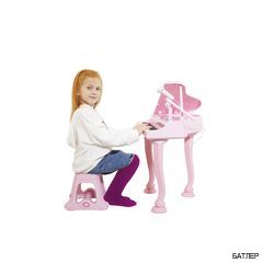 Детское пианино синтезатор Baoli "Маленький музикант" с микрофоном и стульчиком 37 клавиш (розовый)