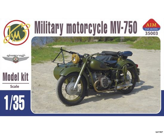 Сборная модель Мотоцикл МВ-750 с коляской  (AIM35003) 1:35