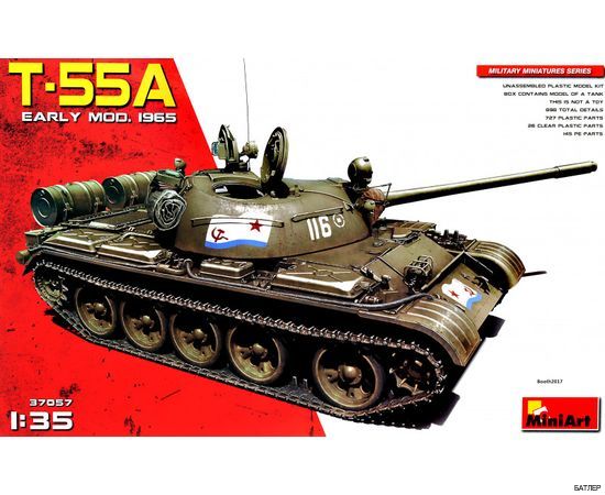 Сборная модель Cредний танк Т-55А образца 1965 г., ранний (Miniart 37057) 1:35